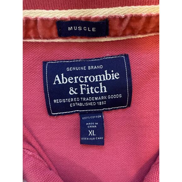 Abercrombie & Fitch Shirt Mens Size XL Muscle Fit Polo Tee Preppy Y2K Academia - Picture 3 of 8